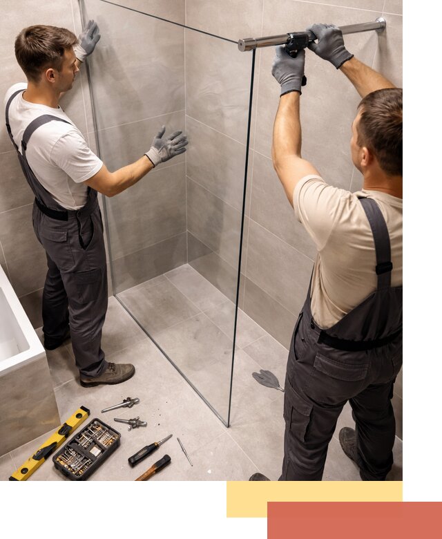 Стеклянные перегородки для душа в Черкесске — изготовление и монтаж