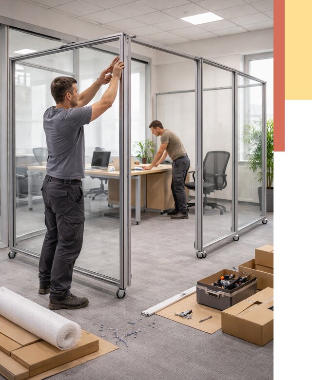 Мобильные офисные перегородки в Черкесске от 12745 руб. — установка под ключ | ОТДЕЛОЧНИК-Чрк