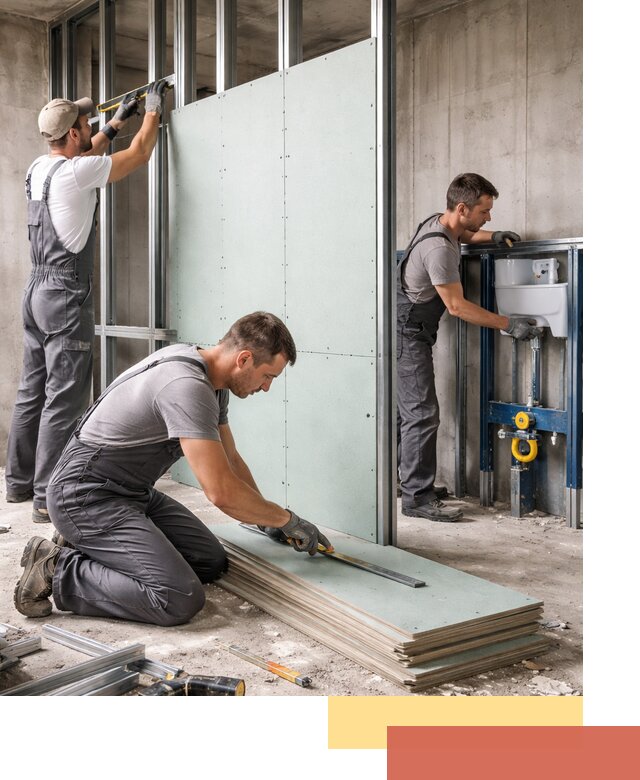 Монтаж и ремонт сантехнических перегородок в Черкесске