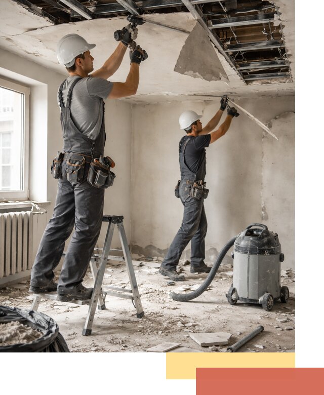 Демонтаж гипсокартонного потолка в Черкесске быстро и аккуратно