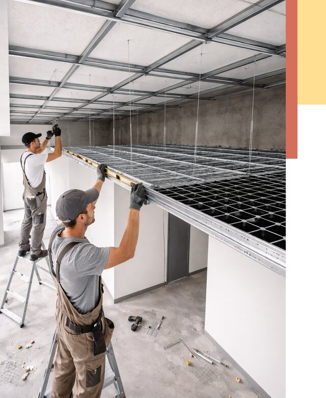 Монтаж потолка грильято в Черкесске от 459 руб./м² — быстрая сборка под ключ | ОТДЕЛОЧНИК-Чрк