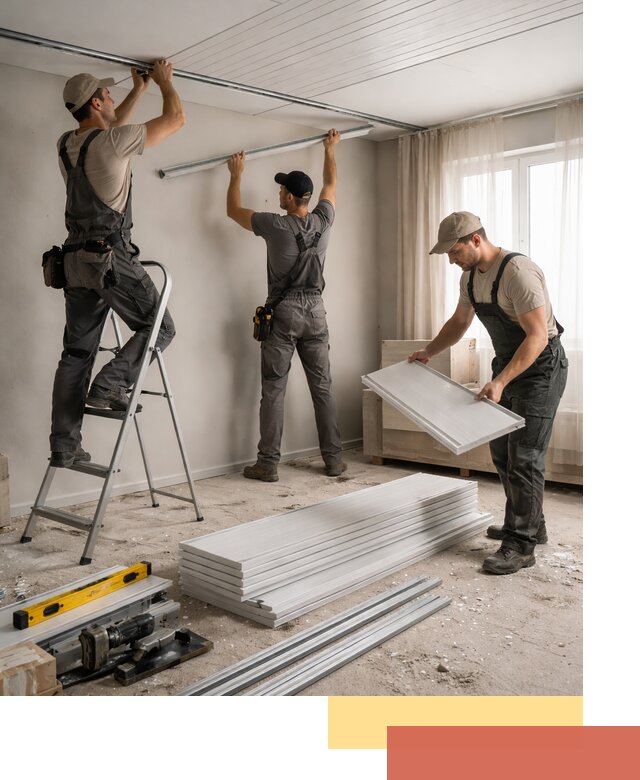 Монтаж потолка из ПВХ панелей в Черкесске оперативно и качественно