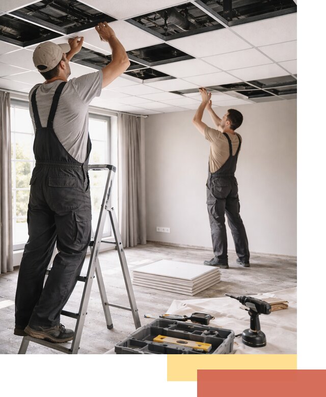 Замена плит подвесного потолка в Черкесске быстро и качественно