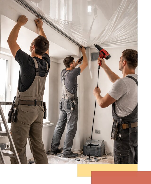 Монтаж глянцевого натяжного потолка в Черкесске быстро и качественно