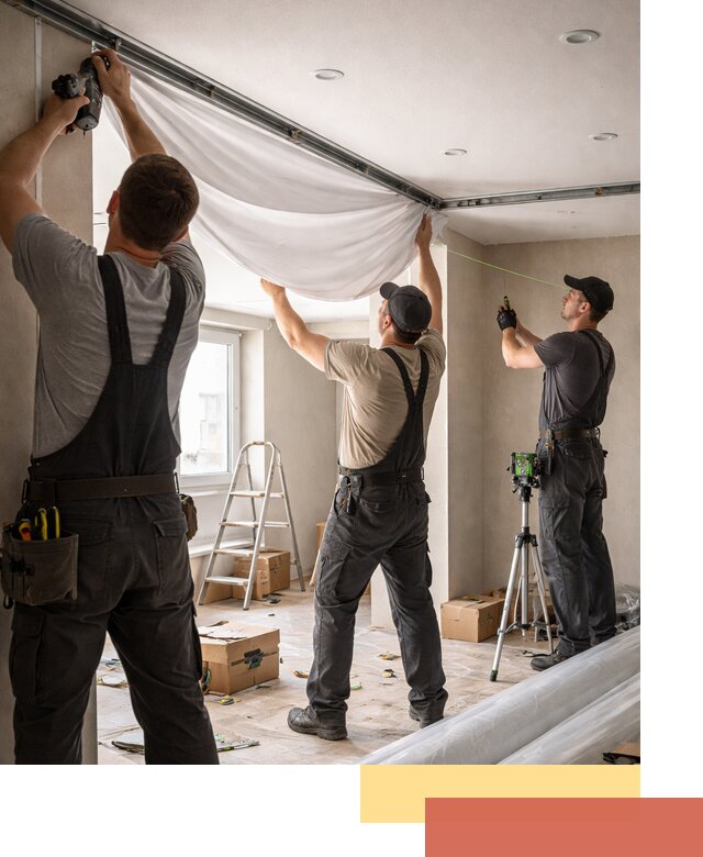 Монтаж парящего натяжного потолка под ключ в Черкесске