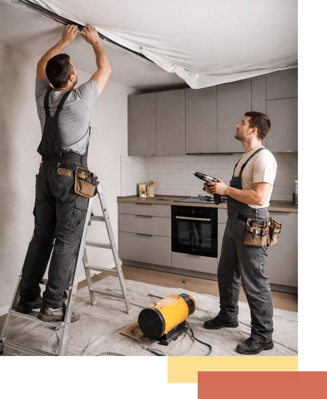 Монтаж натяжного потолка на кухне в Черкесске