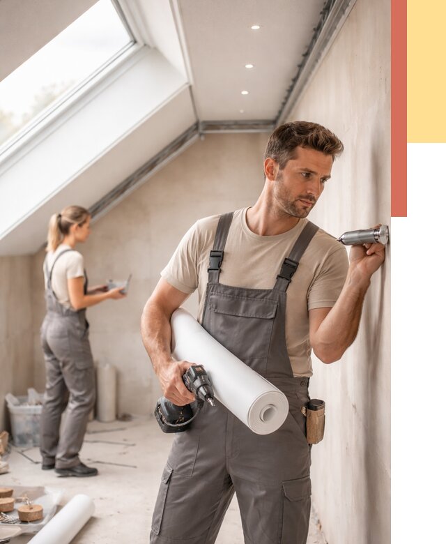 Монтаж натяжного потолка на мансарде в Черкесске от 3569 руб. | ОТДЕЛОЧНИК-Чрк