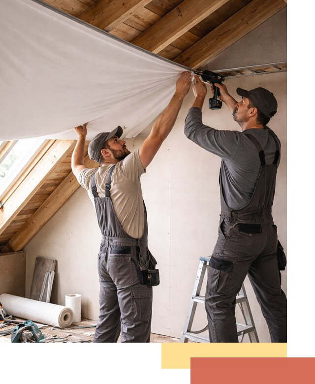 Монтаж натяжного потолка в мансарде в Черкесске