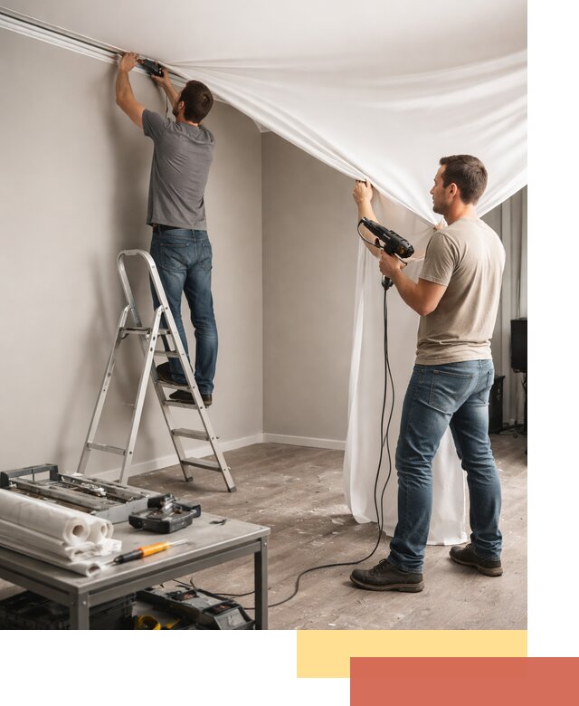 Монтаж натяжного потолка в студии в Черкесске