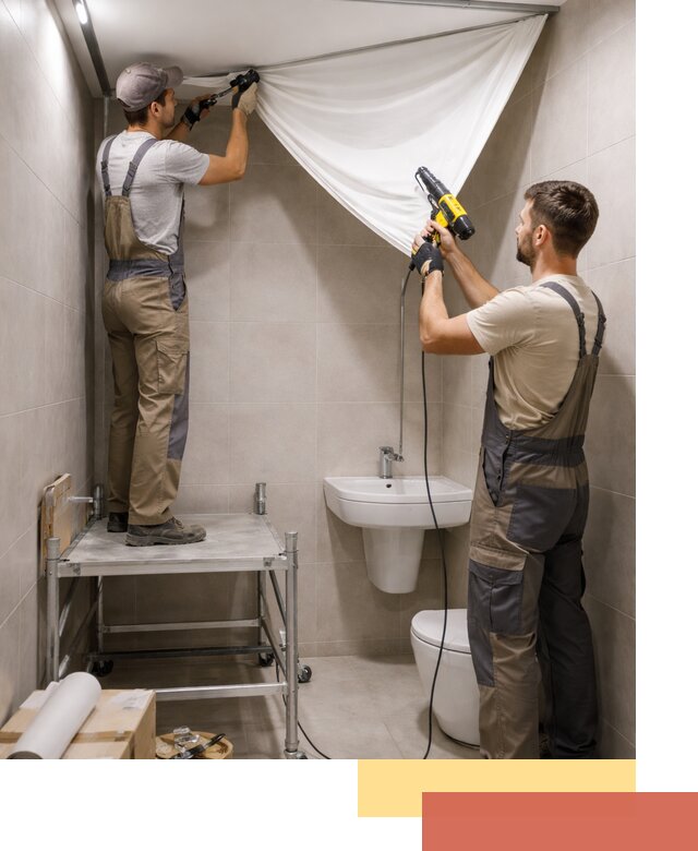 Монтаж натяжного потолка в санузле в Черкесске