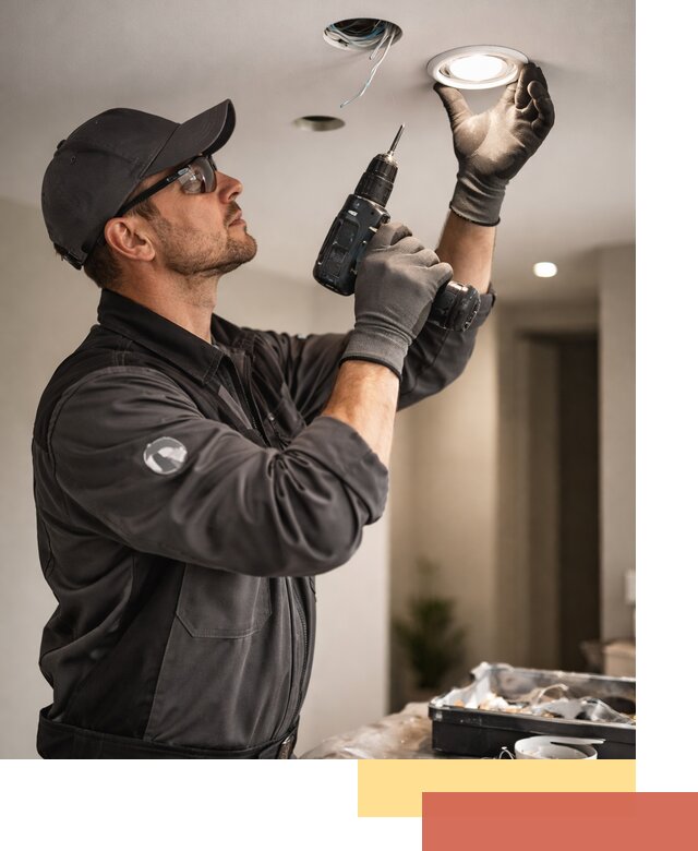 Установка точечных светильников в натяжной потолок в Черкесске