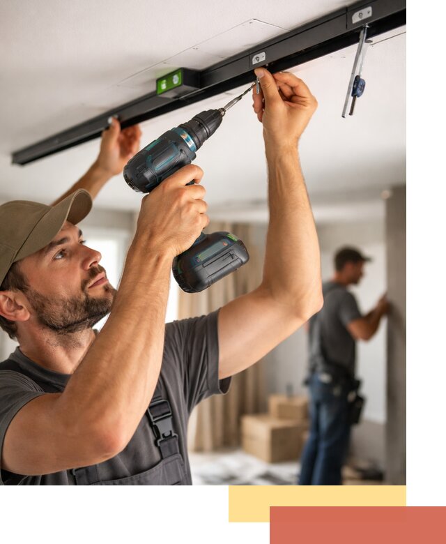 Установка трековых светильников в натяжной потолок в Черкесске