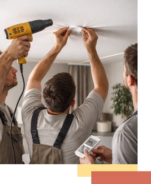 Ремонт прокола полотна натяжного потолка в Черкесске