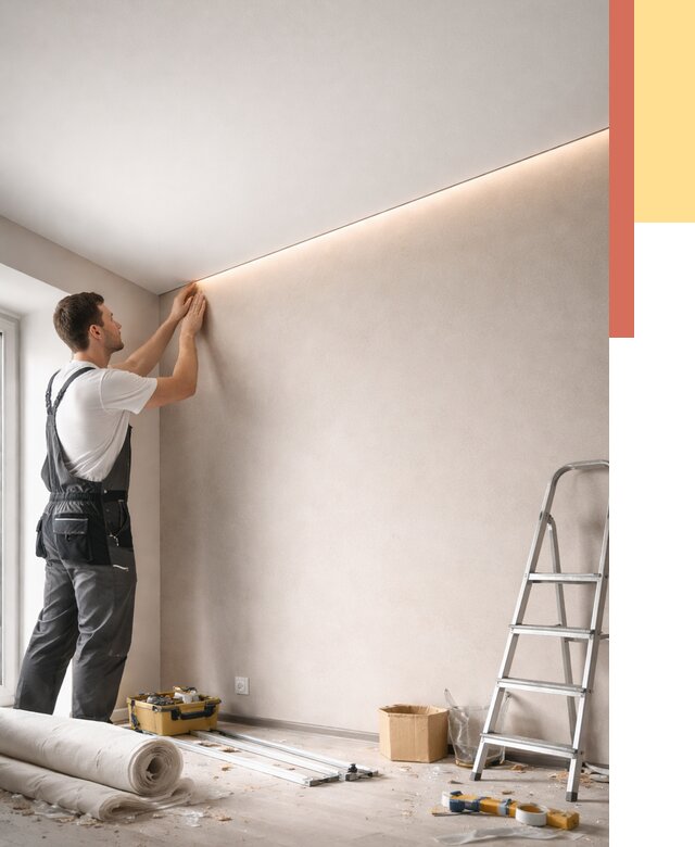 Теневые натяжные потолки в Черкесске от 8361 руб. под ключ | ОТДЕЛОЧНИК-Чрк