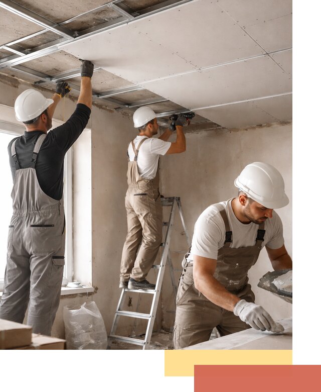 Одноуровневый потолок из гипсокартона в Черкесске — монтаж и отделка