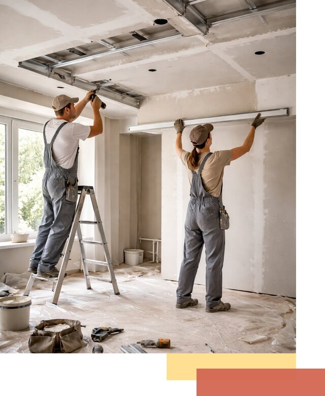 Монтаж многоуровневого потолка из гипсокартона в Черкесске