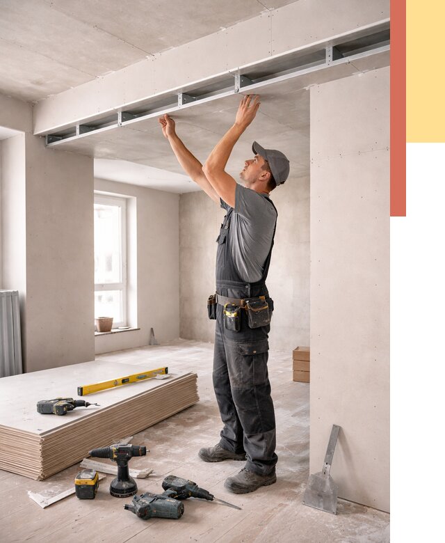 Потолок из гипсокартона с нишей в Черкесске от 1275 руб. под ключ | ОТДЕЛОЧНИК-Чрк