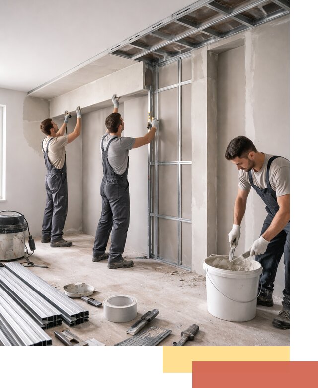 Монтаж потолка из гипсокартона с нишей в Черкесске