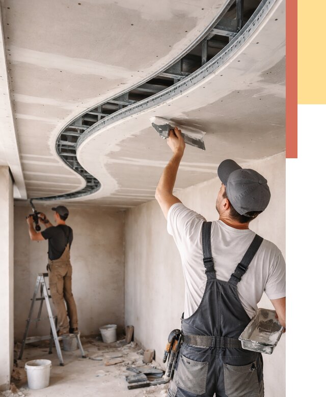 Криволинейный потолок из гипсокартона в Черкесске от 2141 руб./м2 | ОТДЕЛОЧНИК-Чрк