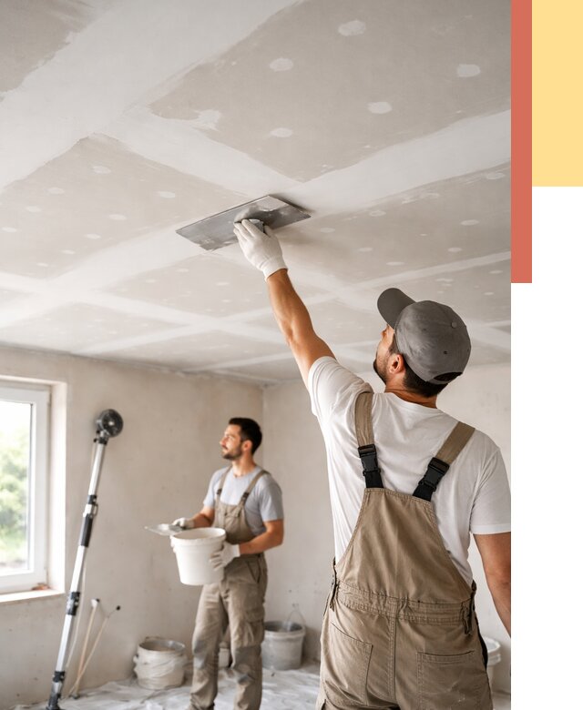Шпаклевка потолка из гипсокартона в Черкесске от 3263 руб./м2 — услуги под ключ | ОТДЕЛОЧНИК-Чрк