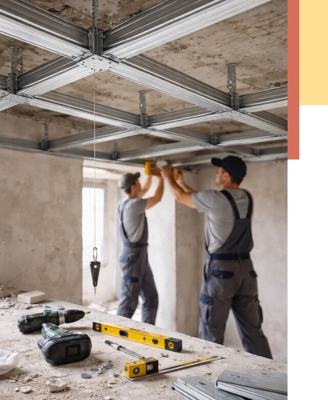 Монтаж каркаса потолка из профиля в Черкесске от 4588 руб. — услуги ОТДЕЛОЧНИК-Чрк