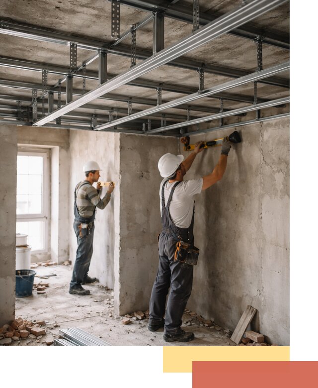 Монтаж каркаса потолка из профильного профиля в Черкесске