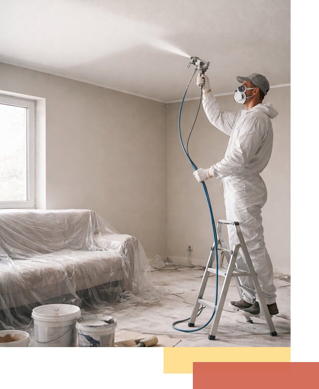 Покраска потолка краскопультом в Черкесске быстро и качественно