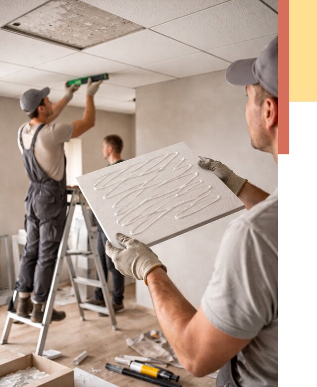 Монтаж потолочной плитки в Черкесске от 4588 руб. — быстро и недорого | ОТДЕЛОЧНИК-Чрк