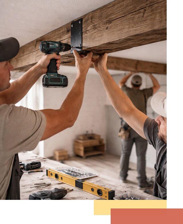 Монтаж декоративных потолочных балок в Черкесске