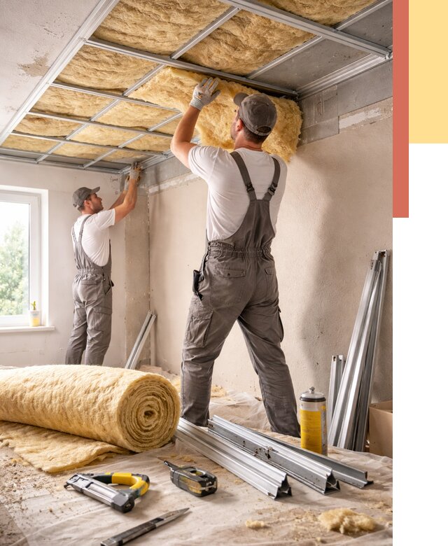 Утепление потолка в Черкесске от 7341 руб/м2 — недорого, быстро, под ключ | ОТДЕЛОЧНИК-Чрк