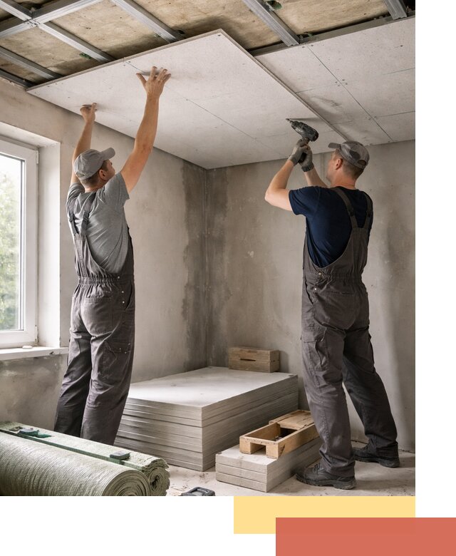 Шумоизоляция потолка панелями ЗИПС в Черкесске